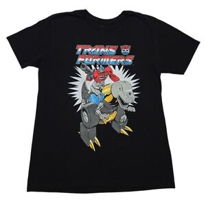 Transformers Shirt Mens Large Black Optimus Prime Grimlock 2017 Tee Hasbro
